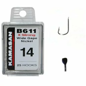 Kamasan - Haken X-strong Wide Gape Nickel - B611 - Elite 1 Kamasan - Haken X-strong Wide Gape Nickel - B611 - Elite